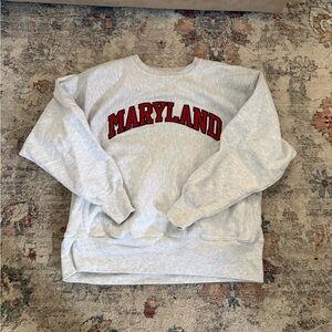 University of Maryland Champion Reverse Weave Gray Crewneck Sweatshirt Size L